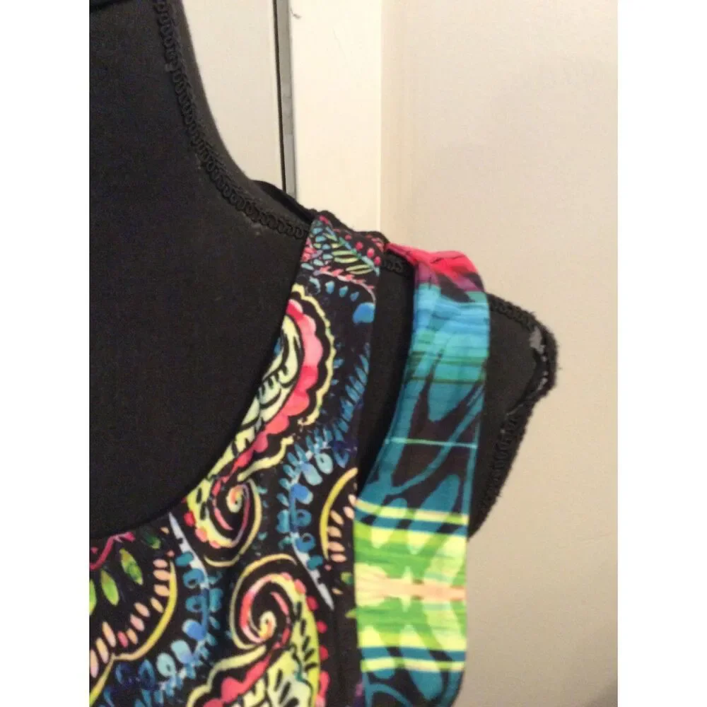 Nanette Lapore Creole Crop Athletic Bra Top Paisley Large